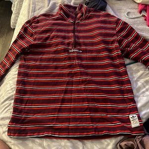 Adidas Striped Quarter zip long sleeve Shirt